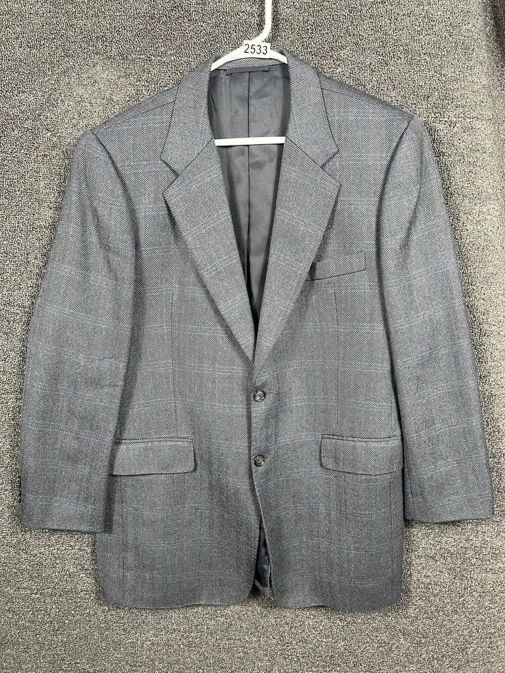 Lanificio Campore Sport Coat Blazer Jacket Mens Sz L Herringbone Wool Italy Made